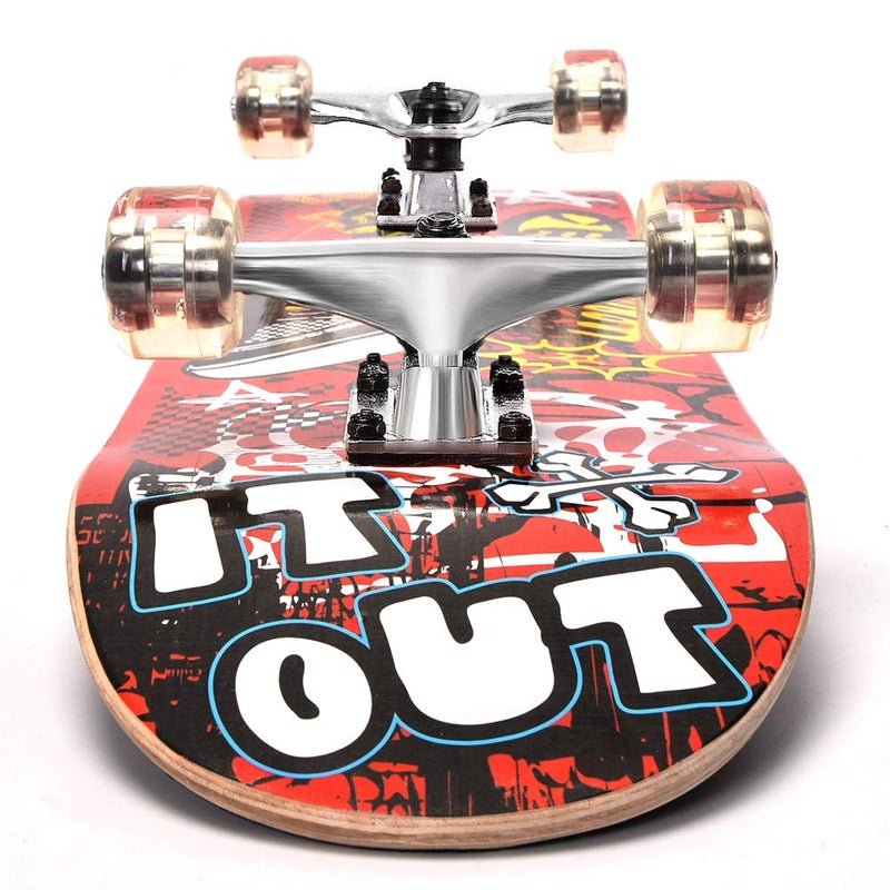 Chrome Wheels ChromeWheels 31 inch Skateboard Double Kick Skate Board Cruiser Longboard 8 Layer Maple Deck Skateboards for Kids and Beginners - Image 2